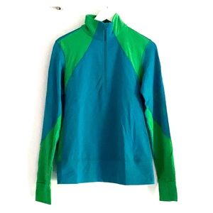 Lululemon luon half zip teal and green